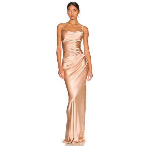 Shona Joy La Lune Lace Back Maxi Dress Desert Rose